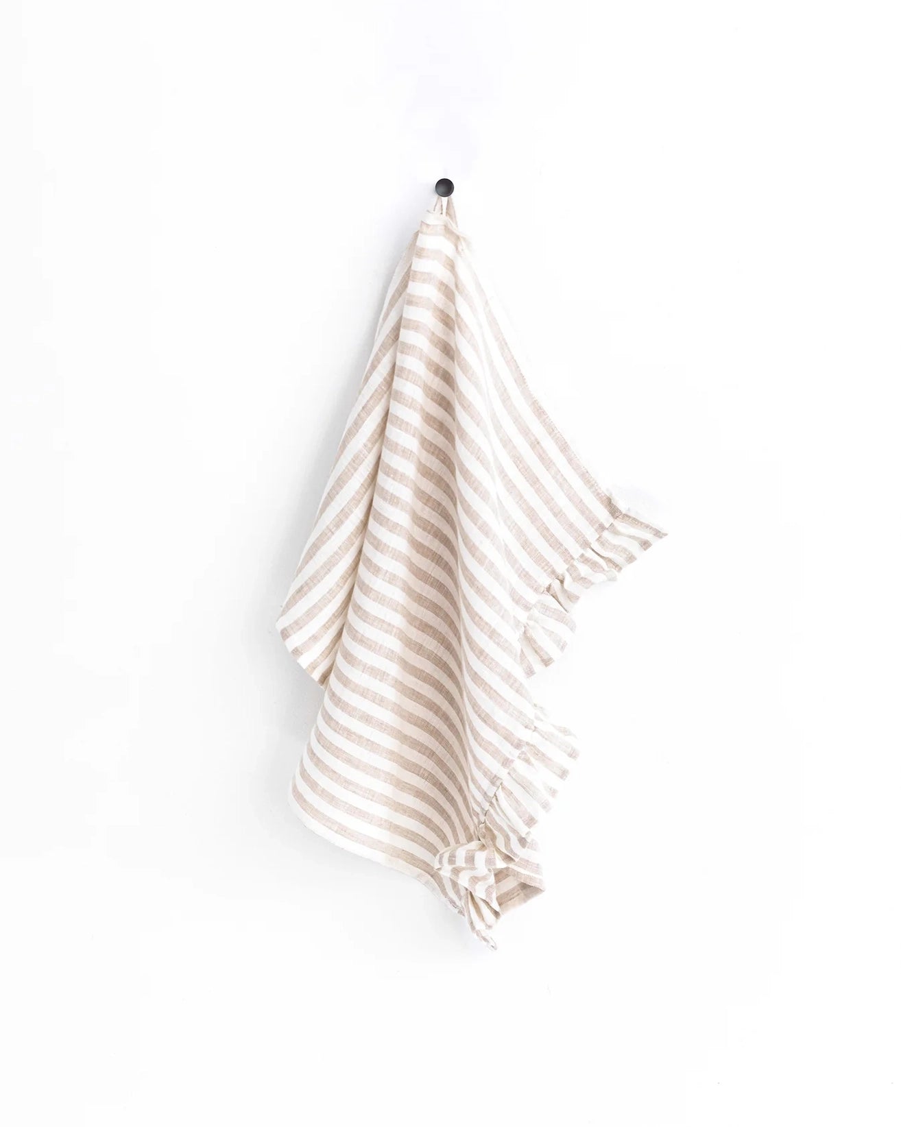 Geschirrtuch Magic Linen Weiss/Beige gestreift
