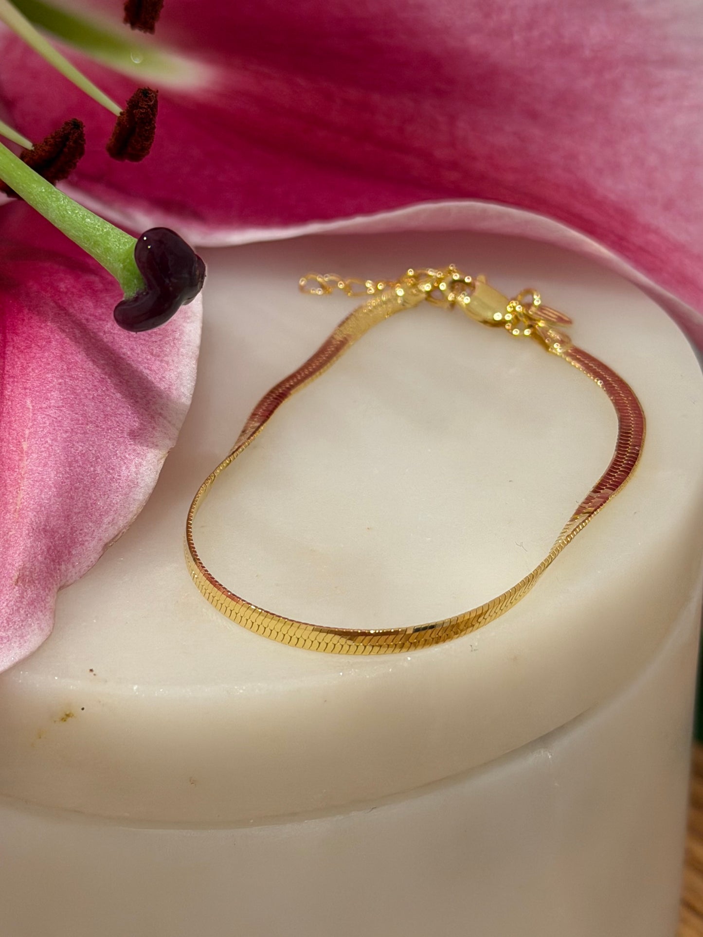 Argento Furioso – Vergoldetes Flachpanzer- / Schlangenarmband