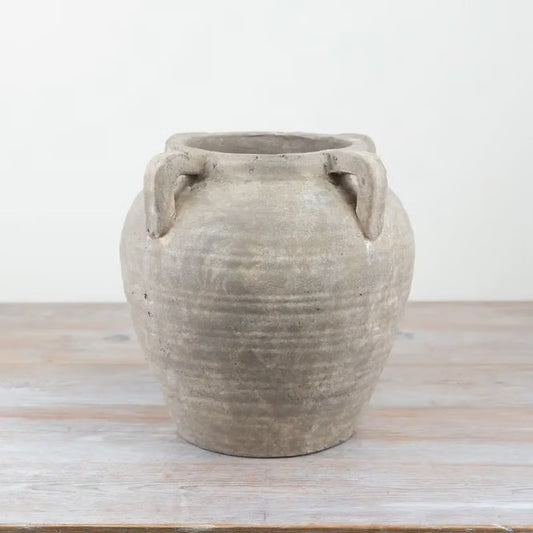 Vase Antik Grau mit Henkel