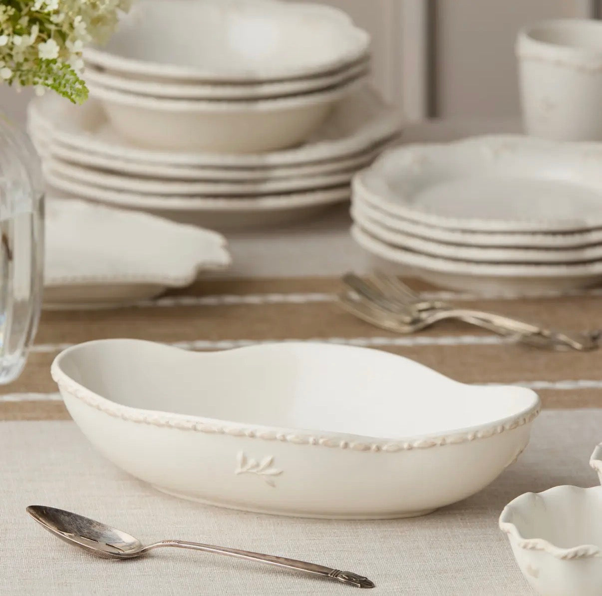 Servierschale oval der Heritage Steingut Kollektion